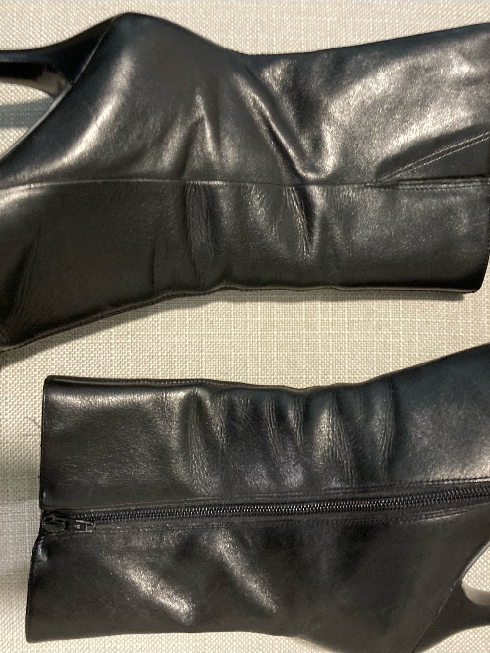 Diba Black Leather Jacket with Zip Detail